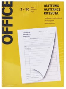 A6 receipt pad carbonless