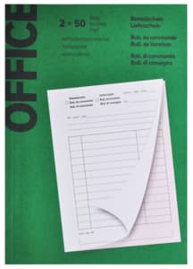 A6 carbonless order and delivery note pad