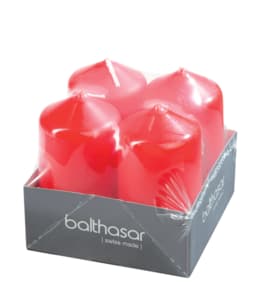 Red Cylindrical Candle 40x80mm 4pcs