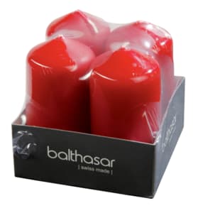 Cylindrical candle 40x80 mm antique red (4 pack)