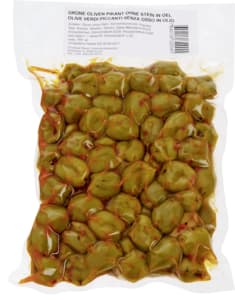 Spicy green olives