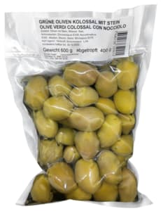 Giant green olives with stone