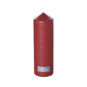 Cylindrical candle antique red