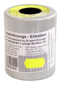 Etikette 1-Zeilige Gelb 26x12 mm 1500x · 3 pz