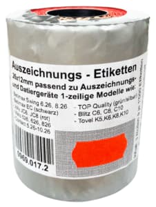 Etikette 1-Zeilige Rot 26x12 mm 1500x · 3 pz