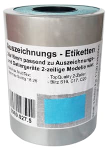 Etikette 2-Zeilige Blau 26x16 mm 1100x · 3 pz