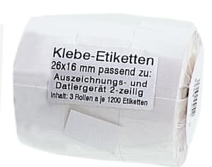 Etikette 2-Zeilige Weiss 26x16 mm 1100x · 3 pz