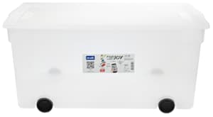 Rotho Clear storage box with wheels 63l