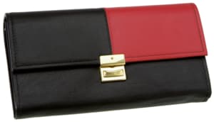 Luxury leather waiter's wallet black/red