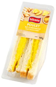 Chicken club sandwich with curry sauce
