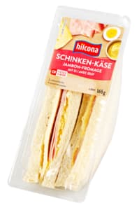 Ham, cheese and egg club sandwich