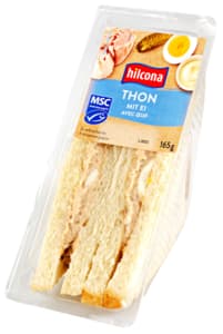 Tuna and egg club sandwich