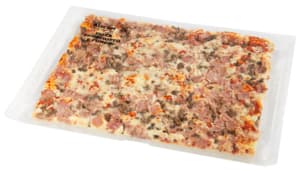 Ham and mushroom pizza