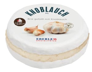 Brie filled with garlic