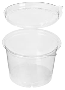 Round PET container with lid