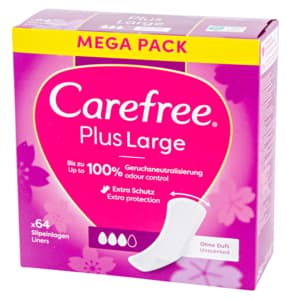 Carefree Plus Large panty liners