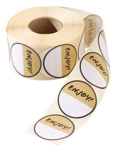 Paper labels "Enjoy"