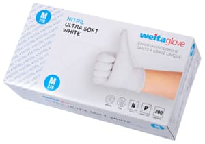 White nitrile gloves M