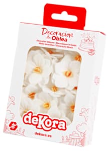 White wafer paper flowers Dekora 18x