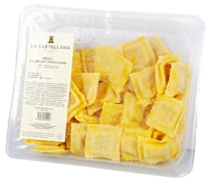 Burrata and cherry tomato ravioli