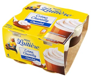 Chocolate pudding with Chantilly cream