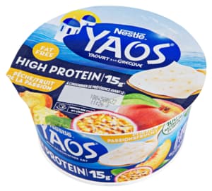 Nestlé YAOS Yogourt High Protein Pêche-Fruit de la passion 170g