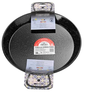 Enameled steel paella pan