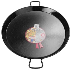 Enameled steel paella pan