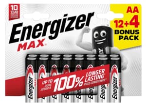 Energizer Max Batteries AA/LR6 12+4