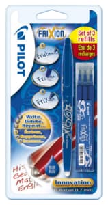 Pilot Frixion Rollerball + 3 mines bleues