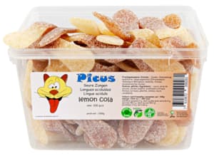 Sour lemon cola gummy candies