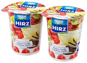 Nestlé Hirz Joghurt Himbeere und Vanille 2x180g