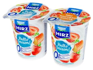 Nestlé Hirz Strawberry and rhubarb yogurt without crystal sugar 2x180g
