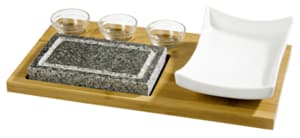 Hot Stone set with bamboo tray