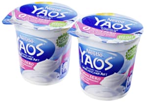 Nestlé YAOS Greek-style plain 0% fat yogurt 2x150g