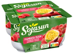 Sojasun Soy yogurt raspberry-passion fruit 4x100g