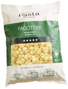 Fagottini with raw ham
