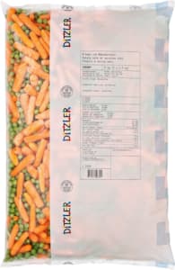 Peas and baby carrots