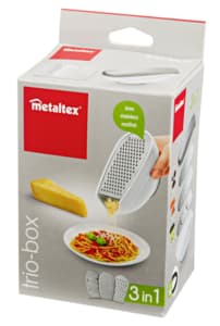 Set of 3 graters with container Metaltex