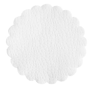 Napperons papier Croco blancs ronds,