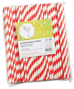Paille Papier Rouge Strié 210x6 mm 150x