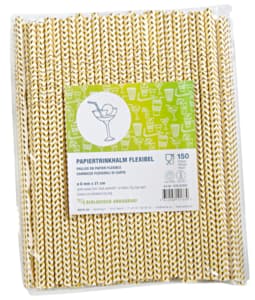 Gold flexible paper straws