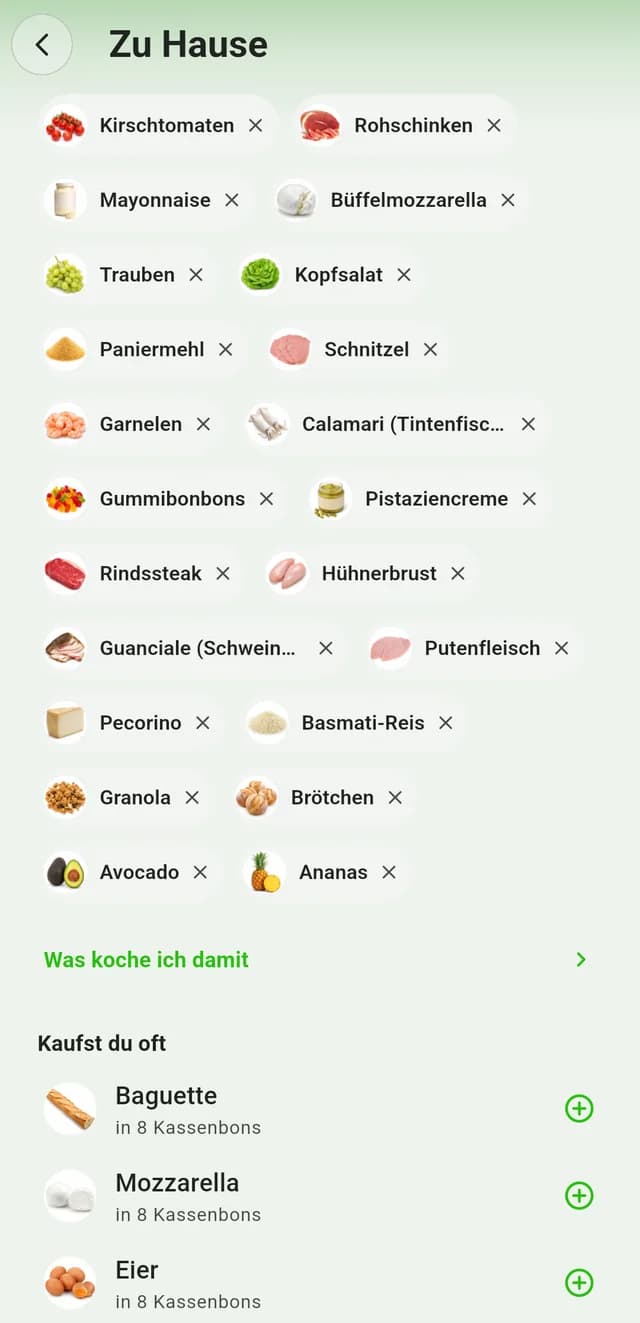 Lebensmittel zu Hause verwalten