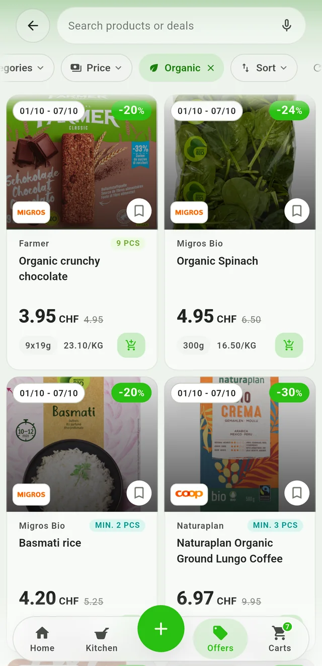 Browse the app Organic filter results