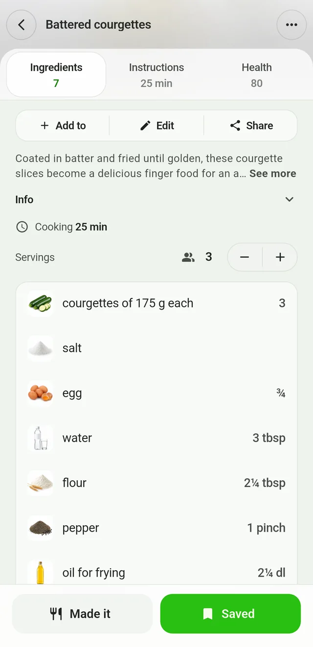 Adjust recipe servings and ingredient quantities