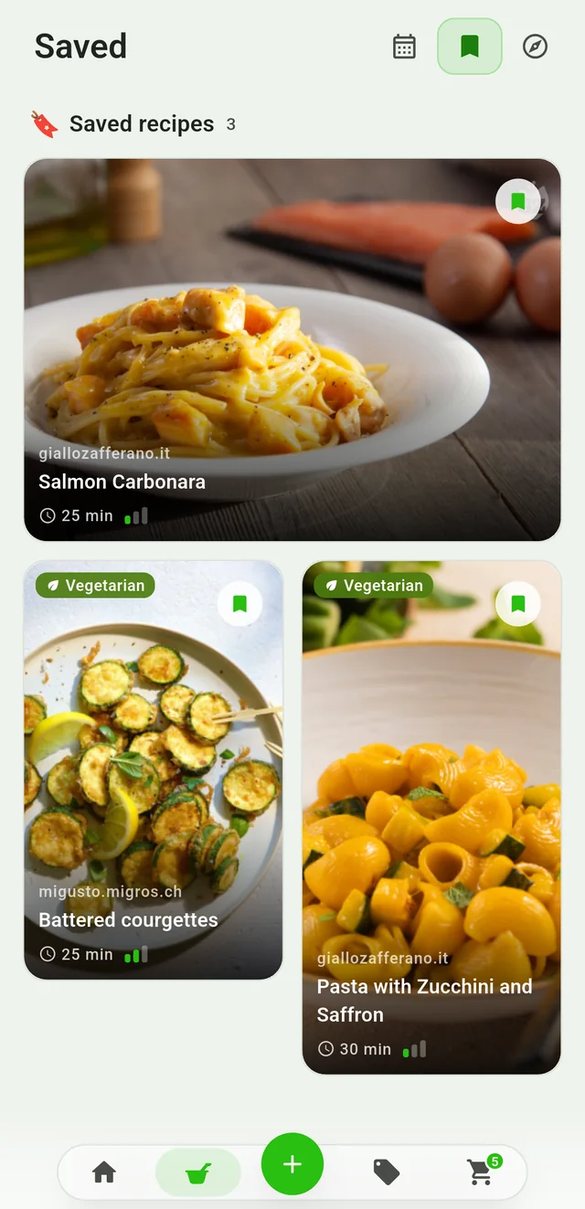 Keep favourite recipes together