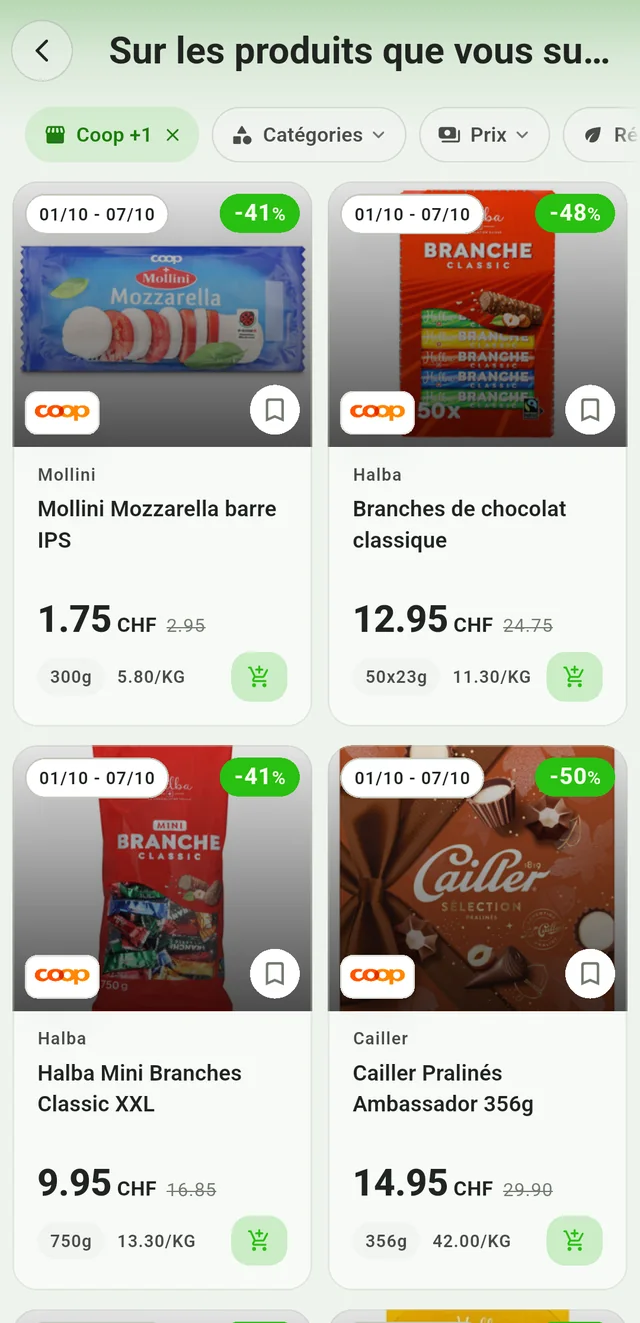 Voir les offres des produits suivis