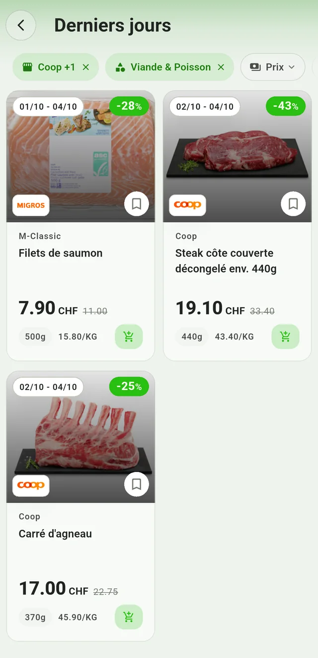 Voir les offres alimentaires actuelles