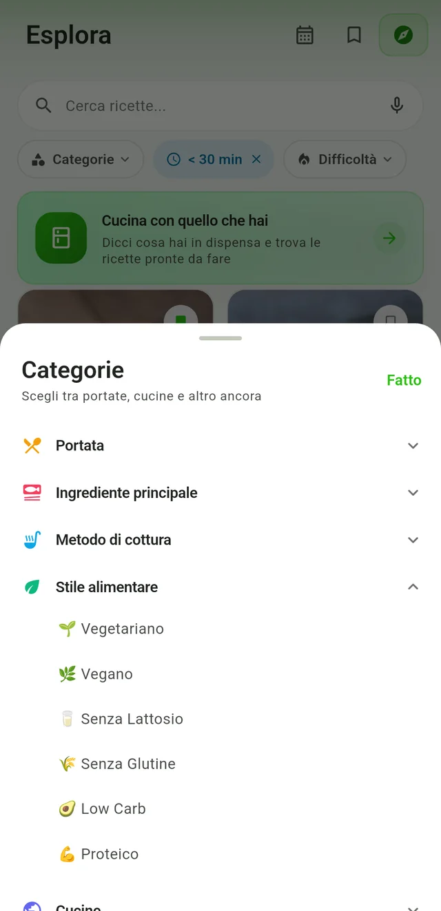 Sei stili alimentari