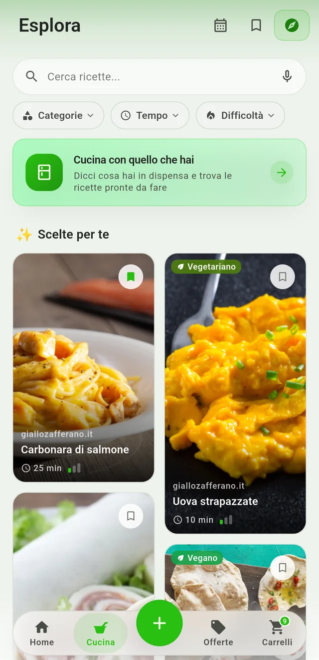 Scopri nuove ricette